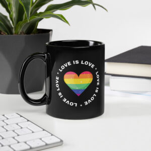 Love Is Love Black Glossy Mug