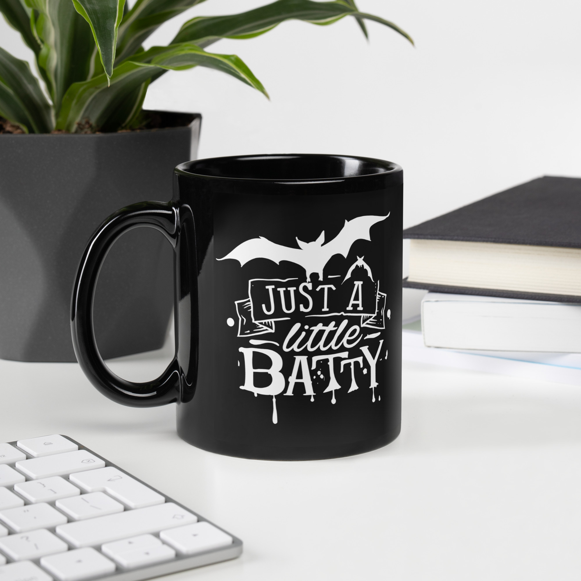 Batty Black Glossy Mug