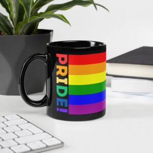 Pride Flag Black Glossy Mug