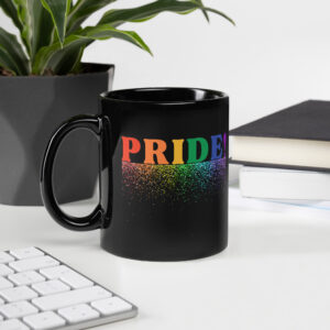 Pride Glitter Black Glossy Mug
