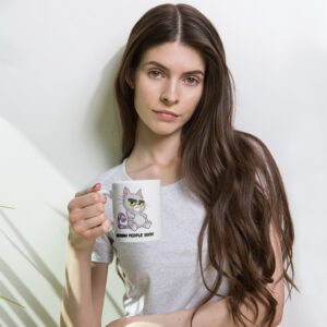 Morning people suck White glossy mug