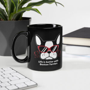 Life is Better Black Glossy Mug