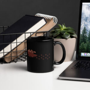 Chocolate Mouse Black Glossy Mug