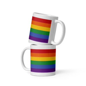 Pride Flag Wrap White glossy mug
