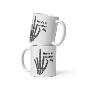 Middle finger White glossy mug